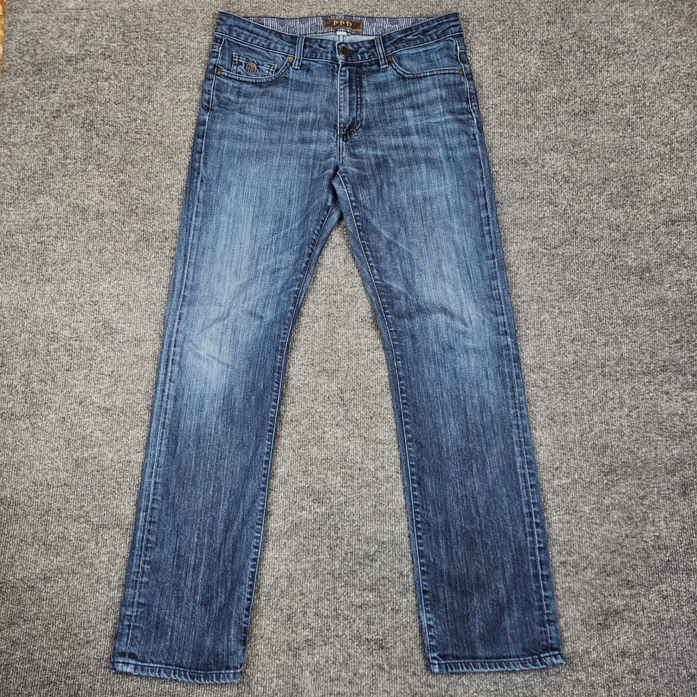 Paige PPD Normandie Slim Fit Jean Men 32(34)x32 Blue Denim Made in USA Dark Wash